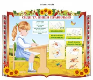 Стенд для НУШ “Сиди та пиши правильно”
