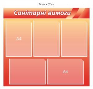 Стенд “Санітарні вимоги” для медпункту або лікарні