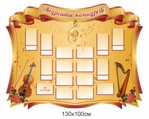 Стенд “Лоуреати конкурсів” для музичної школи