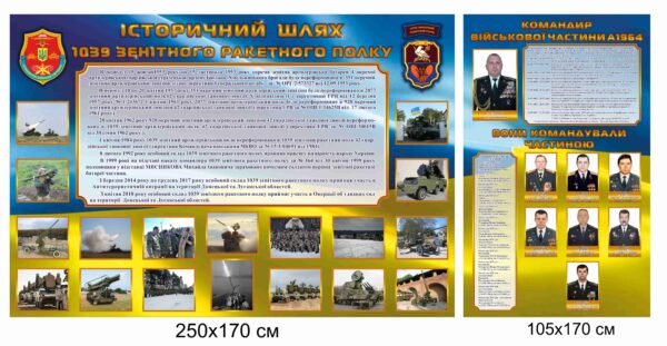 Стенд з історією розвитку полку ЗСУ