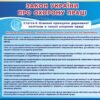 Пластиковий стенд "Закон України про охорону праці"