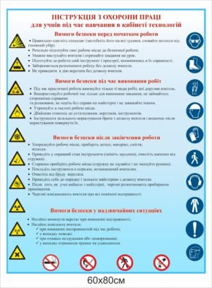 Стенд “Інструкція з охорони праці в кабінеті технологій”