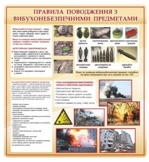 Плакат “Правила поводження з вибухонебезпечними предметами”