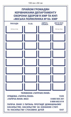 Медичний стенд “Прийом громадян”