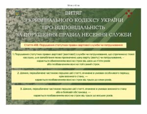 Військовий стенд “Витяг з кримінального кодексу України”